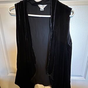 Christopher & Banks Elegant Black Velvet Vest NWOT